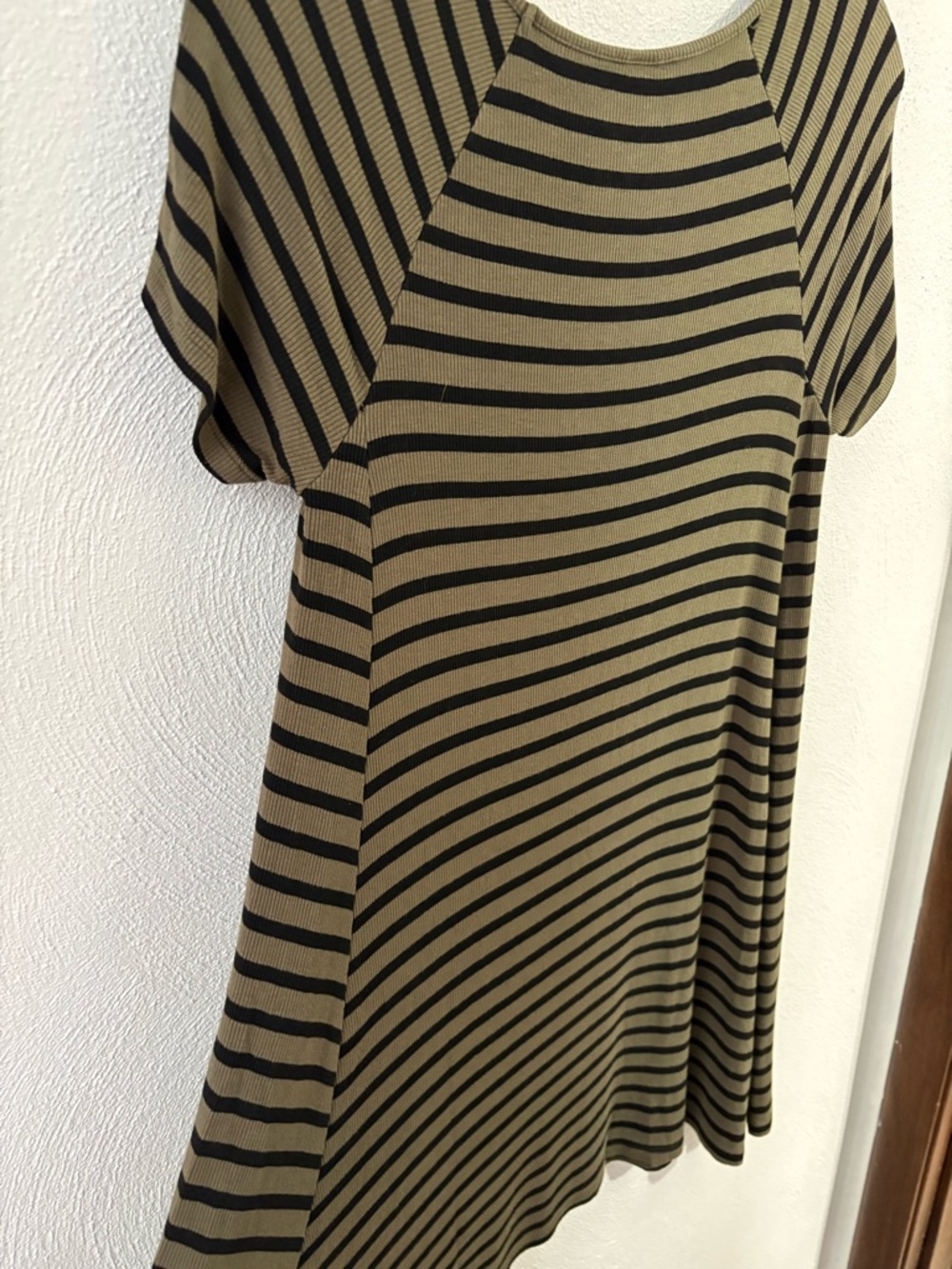 Old Navy Olive and Black Striped Ribbed Tee Dress - Picture 6 of 6